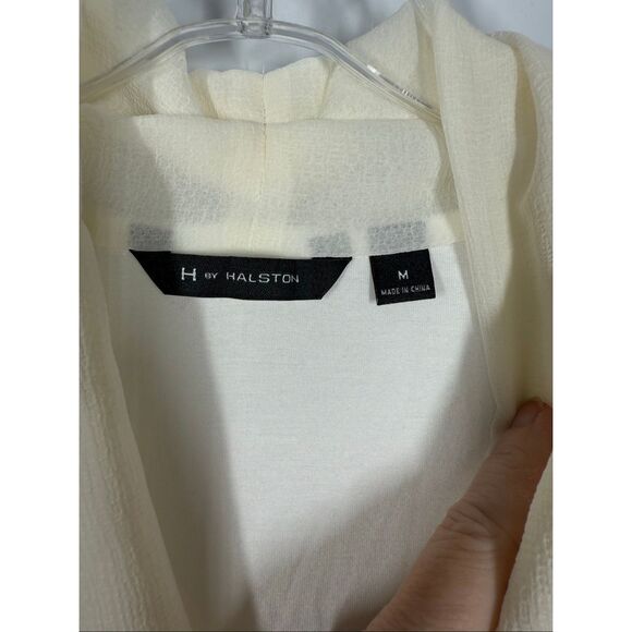 Box 1 H by Halston high low cream blouse size medium - Picture 4 of 10
